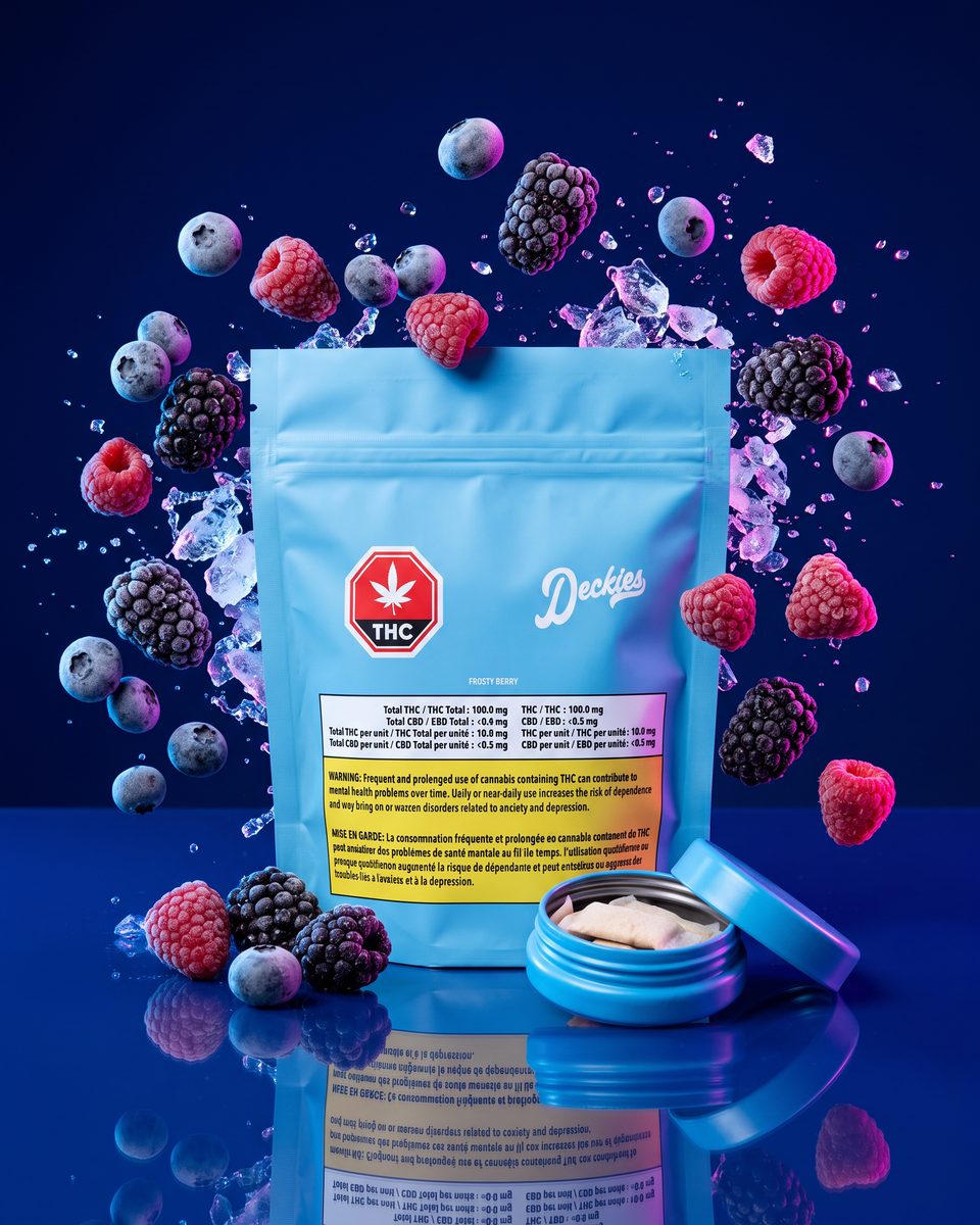 Deckies Frosty Berry THC pouches